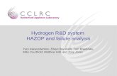 Hydrogen R&D system HAZOP and failure analysis Yury Ivanyushenkov, Elwyn Baynham, Tom Bradshaw, Mike Courthold, Matthew Hills and Tony Jones.