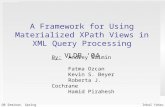 Inbal Yahav A Framework for Using Materialized XPath Views in XML Query Processing VLDB ‘04 DB Seminar, Spring 2005 By: Andrey Balmin Fatma Ozcan Kevin.