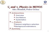 MINOS 1  and e Physics in MINOS  and e Physics in MINOS  Antineutrinos  Overview  Oscillations  Systematics  e Analysis  Nearest neighbors selection.