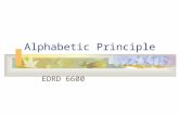 Alphabetic Principle EDRD 6600. Alphabetic Principle Alphabetic Understanding: Words are composed of letters that represent sounds. Phonological Recoding: