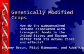 Genetically Modified Crops How do the preconceived notions associated with transgenic foods in the United States and Europe differ from its actual risks.