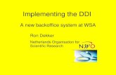 Implementing the DDI A new backoffice system at WSA Ron Dekker Netherlands Organisation for Scientific Research.