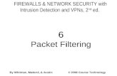 FIREWALLS & NETWORK SECURITY with Intrusion Detection and VPNs, 2 nd ed. 6 Packet Filtering By Whitman, Mattord, & Austin© 2008 Course Technology.