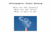 Anthropogenic Global Warming What are the threats? What are the facts? What is best to do?