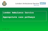 LAS NHS Trust1 London Ambulance Service Appropriate care pathways.