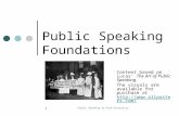 Public Speaking at Park University 1 Public Speaking Foundations Content based on Lucas’ The Art of Public Speaking. The visuals are available for purchase.
