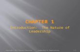 Copyright© 2013 Pearson Education Leadership in Organizations 1-1 Introduction: The Nature of Leadership.