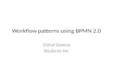 Workflow patterns using BPMN 2.0 Vishal Saxena Roubroo Inc.