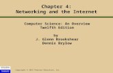 Copyright © 2015 Pearson Education, Inc. Chapter 4: Networking and the Internet Computer Science: An Overview Twelfth Edition by J. Glenn Brookshear Dennis.