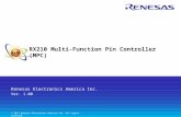 Renesas Electronics America Inc. © 2011 Renesas Electronics America Inc. All rights reserved. RX210 Multi-Function Pin Controller (MPC) Ver. 1.00.