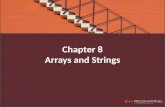 Chapter 8 Arrays and Strings. Objectives In this chapter, you will: – Learn about arrays – Declare and manipulate data into arrays – Learn about “array.