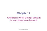 Chapter 1 Children’s Well-Being: What It Is and How to Achieve It ©2015 Cengage Learning.