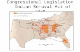 Congressional Legislation – Indian Removal Act of 1830.