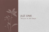 30 Juz in 30 Days JUZ ONE Class Outline Class etiquettes Taking notes Introduction to the Surah/Juz Tafseer Recitation Reflections/Lessons Learned Recordings.