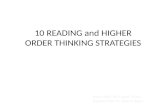 10 READING and HIGHER ORDER THINKING STRATEGIES When Kids Can’t Read, What Teachers Can Do, Kylene Beers.