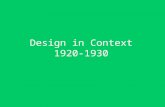 Design in Context 1920-1930. The Bauhaus  A radically new kind of art and design school founded in Weirmar, Germany in 1919 by Walter Gropius.  Art,