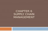 CHAPTER 6 SUPPLY CHAIN MANAGEMENT. SCM – some definitions  Supply chain management (SCM) The coordination of all supply activities of an organization.