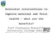 Antenatal interventions to improve maternal and fetal health – what are the benefits? Prof Fionnuala McAuliffe University College Dublin National Maternity.