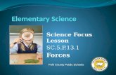 Science Focus Lesson SC.5.P.13.1 Forces Polk County Public Schools.