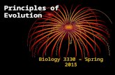 Principles of Evolution Biology 3330 – Spring 2015 James F. Thompson, Ph.D.