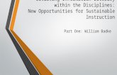 Situating Information Literacy within the Disciplines: New Opportunities for Sustainable Instruction Part One: William Badke.