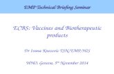 ECBS: Vaccines and Biotherapeutic products Dr Ivana Knezevic TSN/EMP/HIS WHO, Geneva, 5 th November 2014 EMP Technical Briefing Seminar EMP Technical Briefing.