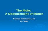 The Mole: A Measurement of Matter Prentice-Hall Chapter 10.1 Dr. Yager.