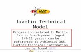 IAAF CECS Level II Event Specific Theory Javelin Technical Model Progression related to Multi-Events Development (aged 8/9-12 years) can be referenced.