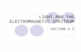 LIGHT AND THE ELECTROMAGNETIC SPECTRUM SECTION 4.3.