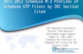 2011-2012 Schedule M-3 Profiles of Schedule UTP Filers by IRC Section Cited IRS Research Conference Extract from Boynton-DeFilippes-Legel- Rupert Paper.