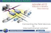 Ethernet to Modbus Data Gateway ADAM-4572 Ethernet To Modbus Solution Connecting the field devices to Internet/intranet solution.