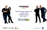 Downtown Radio & Cool FM Media Pack Q2 2014. Transmission Area Population: 1,460,000 adults.