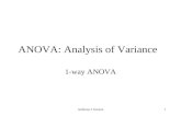 Anthony J Greene1 ANOVA: Analysis of Variance 1-way ANOVA.