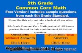 5th Grade Common Core Math Free Version! Includes sample questions from each 5th Grade Standard. Practice Questions without Answers Practice Questions.