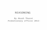 REASONING By Akash Thorat Probationary officer 2013.