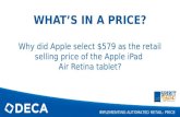 WHAT’S IN A PRICE? Why did Apple select $579 as the retail selling price of the Apple iPad Air Retina tablet? IMPLEMENTING AUTOMATED RETAIL: PRICE.