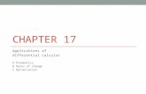 CHAPTER 17 Applications of differential calculus A Kinematics B Rates of change C Optimization.