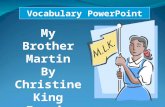 Vocabulary PowerPoint My Brother Martin By Christine King Farris.