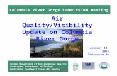Columbia River Gorge Commission Meeting January 13, 2015 Vancouver WA Air Quality/Visibility Update on Columbia River Gorge Oregon Department of Environmental.