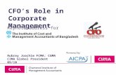 CFO’s Role in Corporate Management Keynote address for Aubrey Joachim FCMA; CGMA CIMA Global President 09/10.