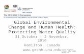 Global Environmental Change and Human Health: Protecting Water Quality 31 October - 2 November, 2010 Hamilton, Canada  Gigil Varghese.