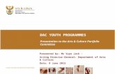 DAC YOUTH PROGRAMMES Presentation to the Arts & Culture Portfolio Committee Presented by: Mr Vuyo Jack - Acting Director-General: Department of Arts &