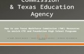 How to use Texas Workforce Commission (TWC) Resources to enrich CTE and Foundation High School Programs Lori Knight, Education Specialist * Michelle.