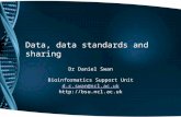 Data, data standards and sharing Dr Daniel Swan Bioinformatics Support Unit d.c.swan@ncl.ac.uk .