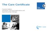 Follow the conversation using #CareCert The Care Certificate Fazeela Hafejee Standards Learning Qualifications and Apprenticeships Manager.