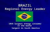 BRAZIL Regional Energy Leader 10th largest energy consumer in the world largest in South America largest in South America.