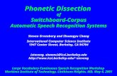 Phonetic Dissection of Switchboard-Corpus Automatic Speech Recognition Systems Steven Greenberg and Shuangyu Chang International Computer Science Institute.