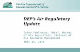 Florida Department of Environmental Protection DEP’s Air Regulatory Update Trina Vielhauer, Chief, Bureau of Air Regulation, Division of Air Resource Management.