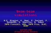 Beam-beam simulations M.E. Biagini, K. Ohmi, E. Paoloni, P. Raimondi, D. Shatilov, M. Zobov INFN Frascati, KEK, INFN Pisa, SLAC, BINP April 26th, 2006.