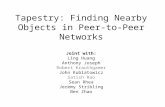 Tapestry: Finding Nearby Objects in Peer-to-Peer Networks Joint with: Ling Huang Anthony Joseph Robert Krauthgamer John Kubiatowicz Satish Rao Sean Rhea.